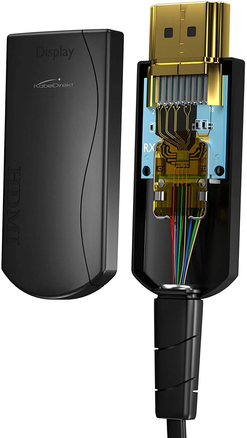 KabelDirekt 50m Câble optique HDMI compatible